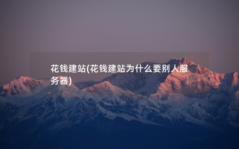 花钱建站(花钱建站为什么要别人服务器)