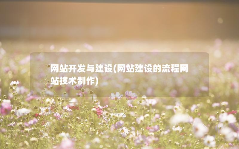 网站开发与建设(网站建设的流程网站技术制作) 网站开发与建设(网站建设的流程网站技术制作)